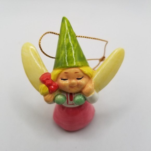 Vintage Christmas Ornament Fairy Gnome Ceramic Unieboek Gorham Danish 1979 Xmas - Picture 11 of 11